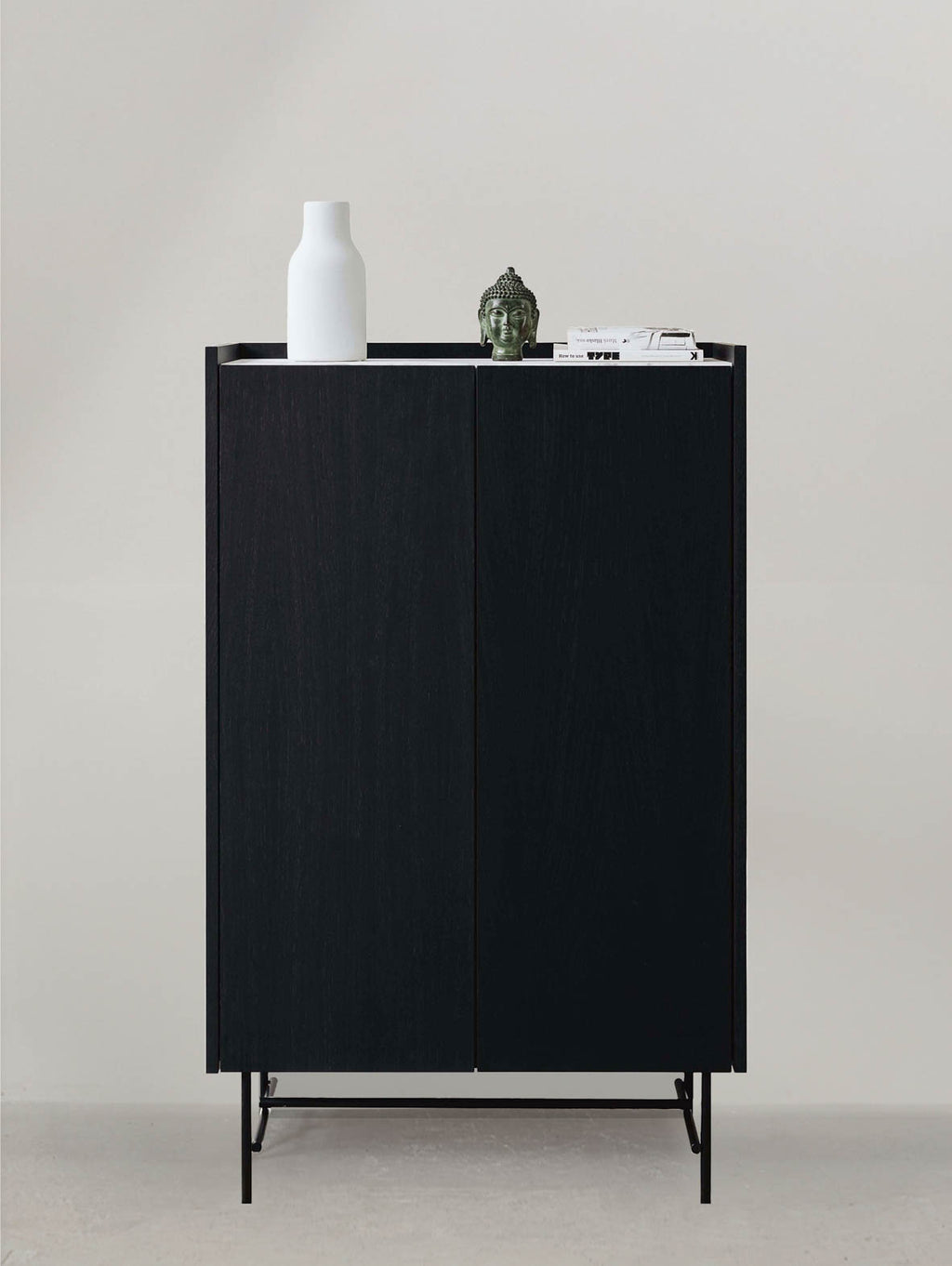 Komoda drewniana z marmurowym blatem FORST Cabinet